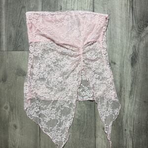 NWOT Just Polly Strapless Lace Top Romantic Fairycore Size Medium